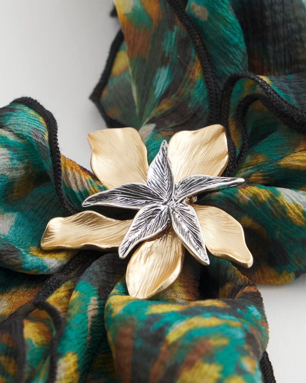 Chico's Originals Mixed Metal Flower Scarf Ring | Chico's